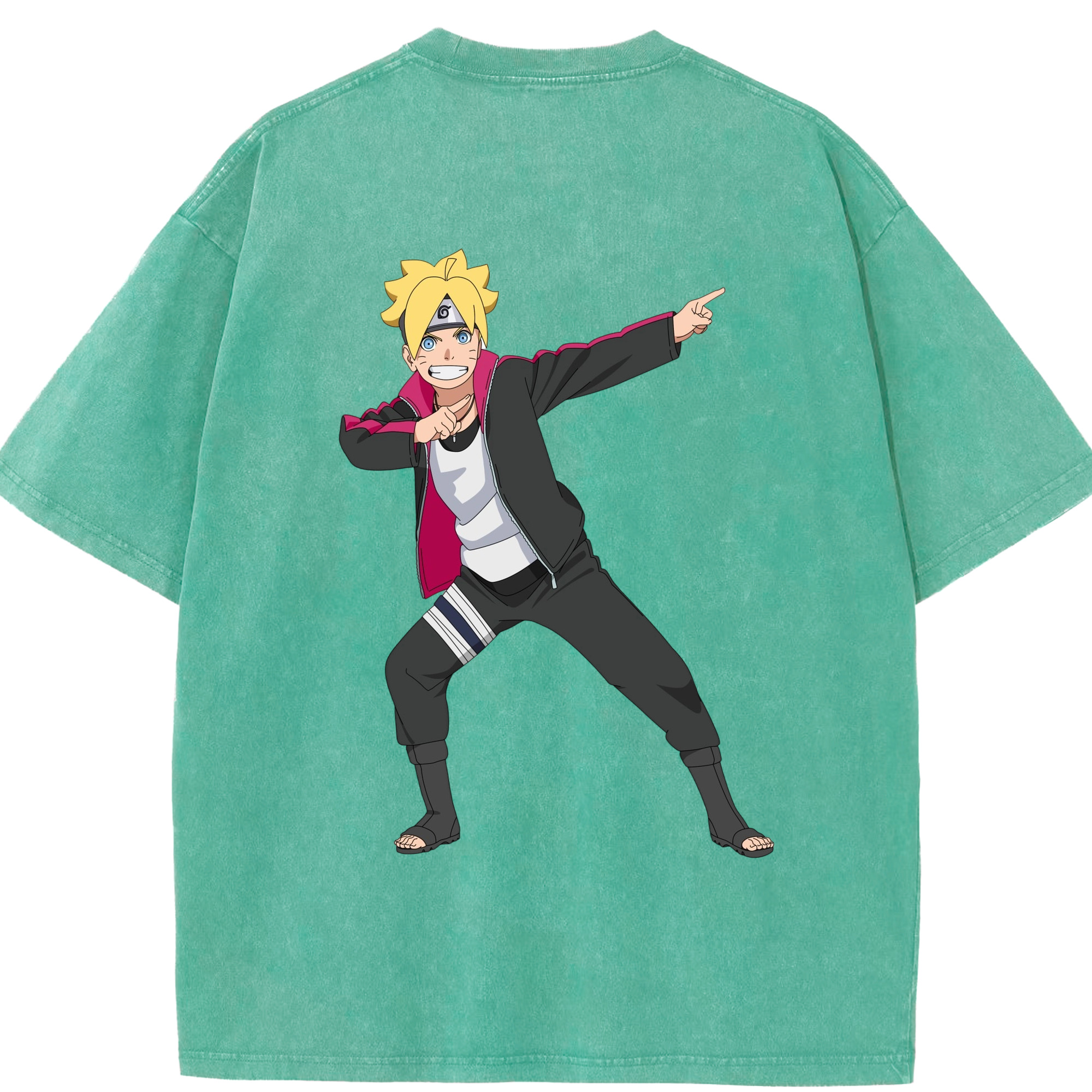 （画像用） NARUTO -ナルト- うずまき ボルト Uzumaki Boruto 綿100% ヴィンテージ風 半袖Tシャツ（背面プリント）